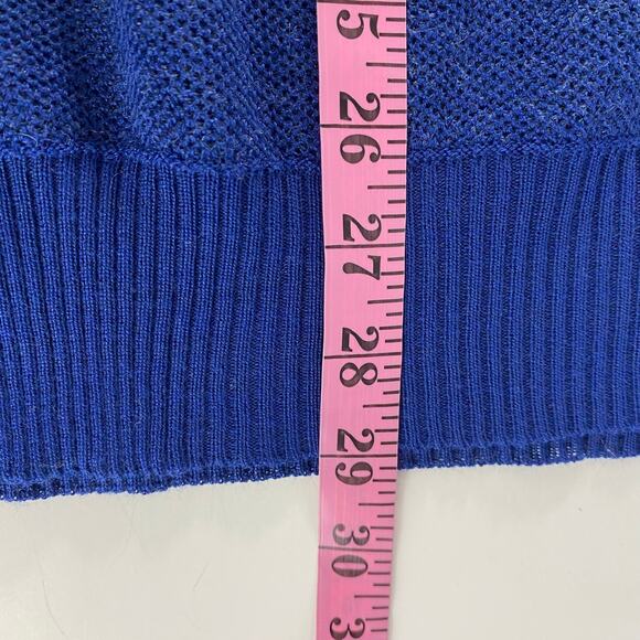 Codice Merino Wool Blend Sweater Men L Royal Blue V-neck Orange Trim Rib Cuffs - Picture 9 of 9